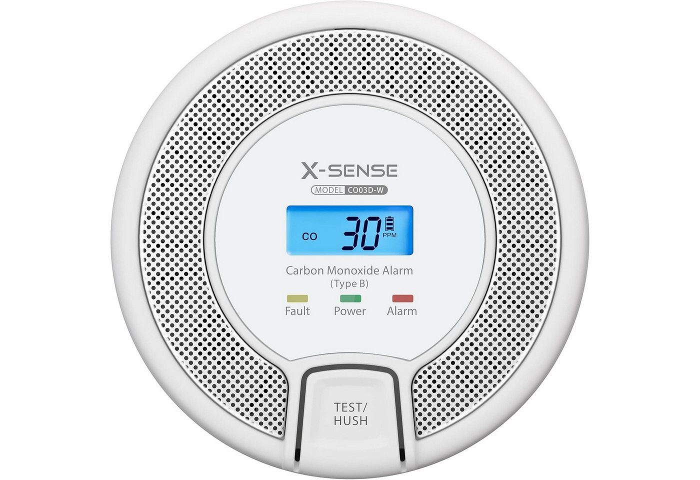 X-SENSE CO03D-W Kohlenmonoxidmelder mit Digitalanzeige & Batterie CO-Melder (Batterie Austauschbar, Zertifiziert nach EN 50291) von X-SENSE