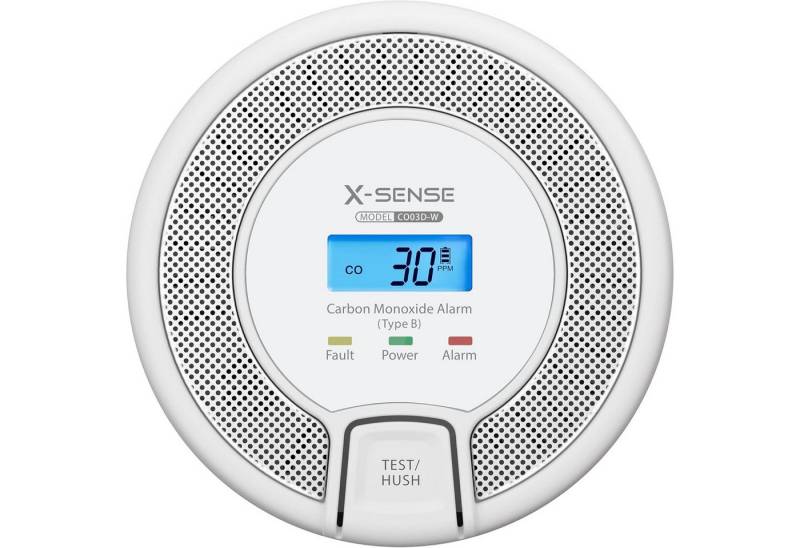 X-SENSE CO03D-W Kohlenmonoxidmelder mit Digitalanzeige & Batterie CO-Melder (Batterie Austauschbar, Zertifiziert nach EN 50291) von X-SENSE