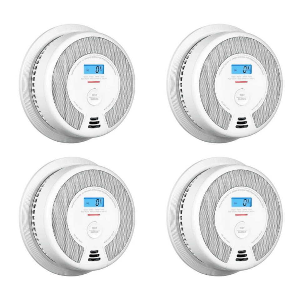 X-SENSE & Kohlenmonoxidmelder SC07-W mit LCD Anzeige 4ER Pack Rauchmelder (mit LCD Anzeige, 10 Jahres Batterie) von X-SENSE