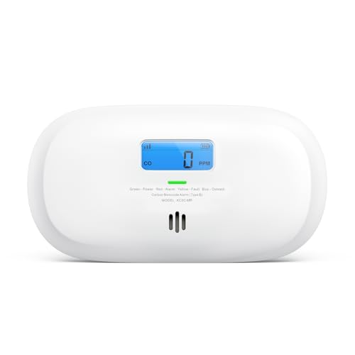 X-Sense Smart Kohlenmonoxid Melder, TÜV Rheinland Zertifiziert, mit Digitalanzeige, austauschbarer Batterie, Basisstation SBS50 erforderlich (separat erhältlich), XC0C-MR, 1 Stück von X-Sense