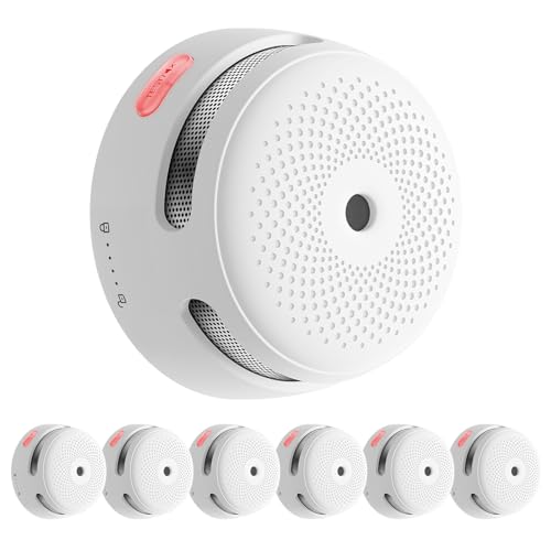 X-Sense Smart Rauchmelder XS01-M, WLAN-Rauchmelder, kompatibel mit FS31/FS61/FS121, SBS50 Basisstation und X-Sense Home Security App, 85 dB Warnsignal, vernetzter Mini-Rauch- und Feuermelder, 6 Stück von X-Sense