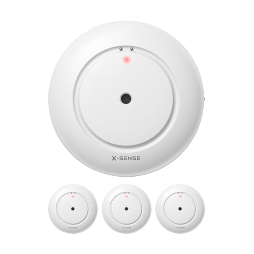 X-Sense Wi-Fi Wassermelder mit Batterie, Wassersensor IP66, WLAN-Wassersensor, EIN Zubehörteil für das SWS54-Wassersensor-Kit, Einzelverpackung, Modell SWS51, 3 Stück von X-Sense