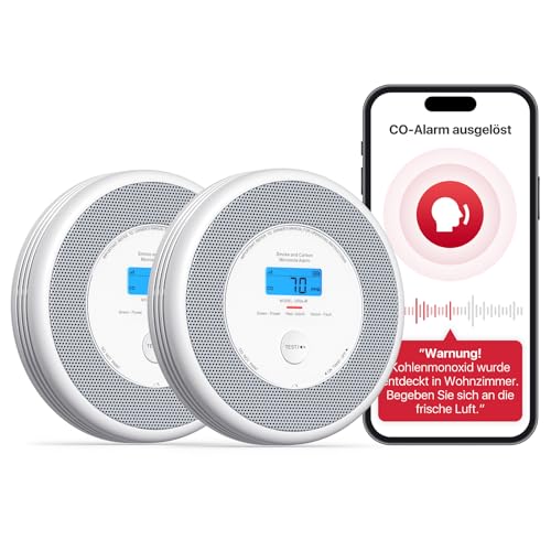 X-Sense XP0A-iR Rauch und CO Melder mit Sprachalarm und Standortansage, WLAN Kombinierter Rauch- und Kohlenmonoxidmelder für 17 festlegbare Räume,kompatibel mit der X-Sense Home Security-App, 2er Set X-Sense XP0A-iR Rauch und CO Melder mit Sprachalarm und Standortansage, WLAN Kombinierter Rauch- und Kohlenmonoxidmelder für 17 festlegbare Räume,kompatibel mit der X-Sense Home Security-App, 2er Set von X-Sense