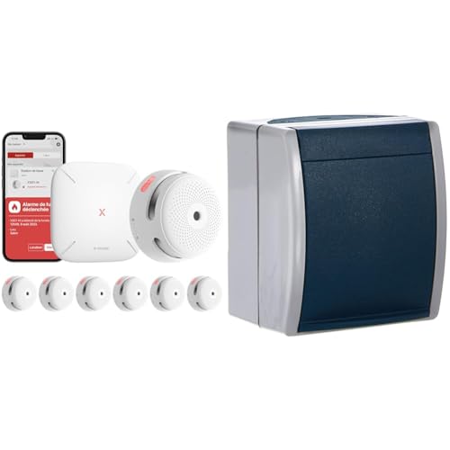 X-Sense XS01-M ProConnected Rauchmelder mit SBS50 Basisstation & Busch-Jaeger 20 EBW-53 AP-Programme, bunt von X-Sense