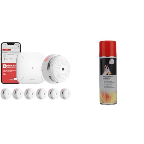 X-Sense XS01-M ProConnected Rauchmelder mit SBS50 Basisstation & UNITEC Rauchmeldertestspray, 300ml 46790 von X-Sense