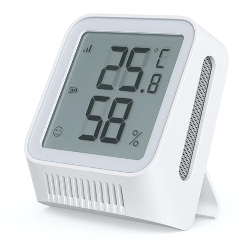 X-sense WLAN Thermometer Hygrometer Innen, Raumthermometer mit X-Sense App, Angepasster Komfortbereich, Thermo-Hygro-Datenlogger, Smiley-Indikator, kompatibel mit Alexa, STH0A - nur mit Basisstation von X-Sense