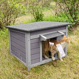 Hundehaus Katzenhaus für Den Außen- und Innenbereich mit Wasserdichtem Dach, Auch für Andere Kleintiere Geeignet von X-ZONE PET