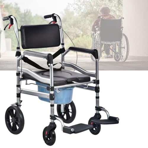 X&Z-XAOY 4-in-1-Duschrollstuhl Mit Handbremse Mobiler Nachttisch-Duschstuhl Dusch-Transportsitz Rollbarer Dusch- Und Toilettenstuhl Aus Aluminium X&Z-XAOY 4-in-1-Duschrollstuhl Mit Handbremse Mobiler Nachttisch-Duschstuhl Dusch-Transportsitz Rollbarer Dusch- Und Toilettenstuhl Aus Aluminium von X&Z-XAOY