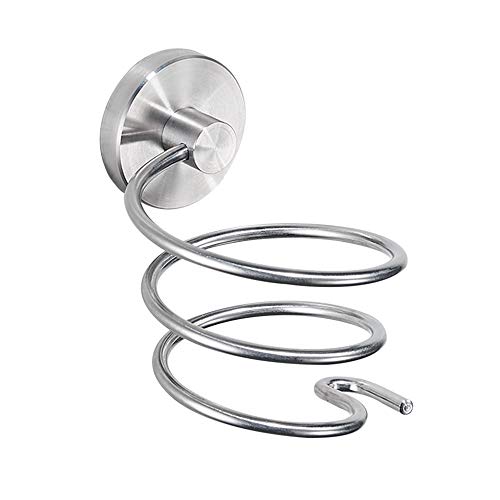 WOMAO Haartrocknerhalter Gebürsteter Wandmontage, Edelstahl Fönhalter Föhn Chrom Bad Kabelhalter Haartrockner Halterung Badezimmer Zubehör mit Haken von WOMAO