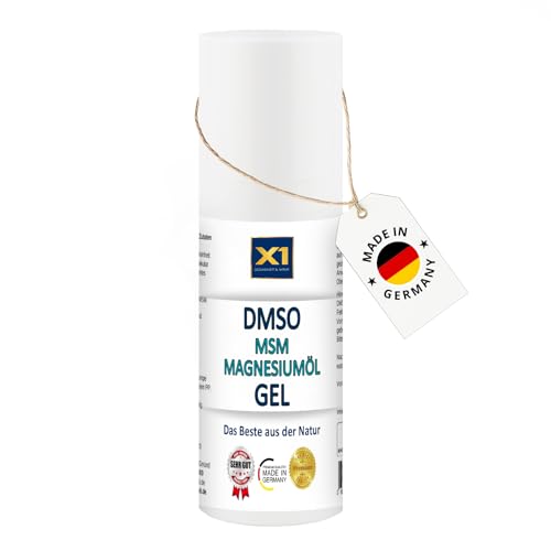 DMSO Gel mit MSM & Magnesiumchlorid – ca. 60% DMSO 99,9% Reinheit – Xanthan & strukturiertes Wasser – ohne Zusatzstoffe – 50ml HDPE Tube mit Dosierpumpe von X1