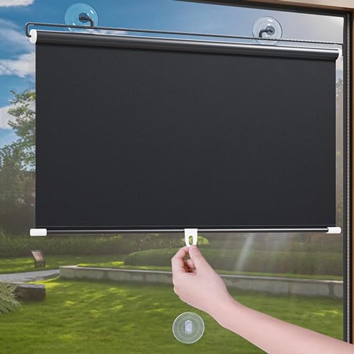 Saugnapfes Rollo Fensterrollo,Sonnenschutz Verdunkelungsrollo mit Saugnäpfen,Sichtschutz Temporäre Jalousien Für Fenster,Sichtschutz,für Büro,Auto,Ohne Bohren,Breite X Länge (40cm x 125cm) von X1NGFU