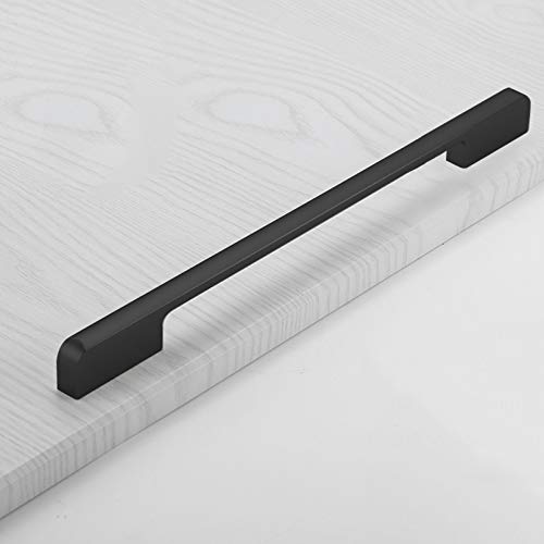 Solide Aluminiumlegierung Moderne Möbelgriff Steggriff,Matt Schrankgriff Küchengriff,schwarz Schrankgriff Schubladengriff,Gewölbt Küchengriff Schubladengriff,Mit Schrauben (Lochabstand 256mm) von X1NGFU