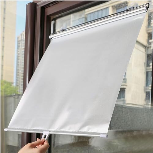 Sonnenschutz Rollo Verdunkelungsrollo Mit Saugnapf,Ohne Bohren Sichtschutz Fensterrollo Jalousien,Einziehbarer Temporäre Jalousien Für Innen,Auto Sonnenblende,Breite X Länge (68cm x 125cm) von X1NGFU