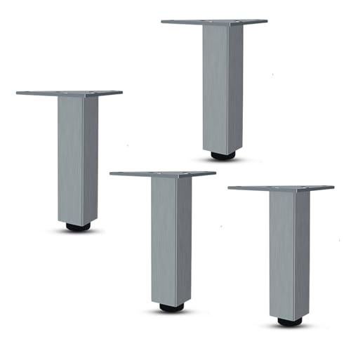 X1NGFU 4 Stück Verstellbare Möbelfüße Möbelbeine,Möbelfüsse Metall,Tischbeine Aluminiumlegierung,Sofafuss Höhenverstellbar,für Schrank,Tisch,dreieckige Montageplatte,Mit Schrauben (23cm) von X1NGFU