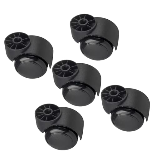X1NGFU 5 Stück Universal Bürostuhl Rollen ohne Stifte,Hartbodenrollen,Ersatz Drehstuhlrollen 50mm Möbelrollen,Kratzerfrei und Leise,für Hartholz Fußböden,Teppich,Laminat (Black) von X1NGFU