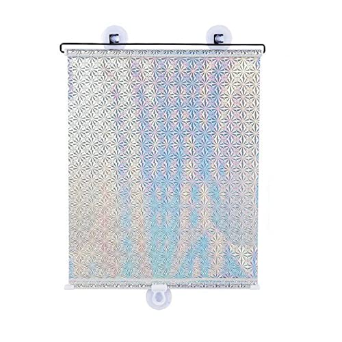 X1NGFU Sonnenschutz Rollos Mit Saugnäpfen,Fenster Sonnenschutz Verdunkelungsrollo,Sichtschutz Fensterrollo Rollo,Temporäre Jalousien,UV Schutz,kein Bohren Erforderlich (40x125cm/15.7x49in,Silver) von X1NGFU