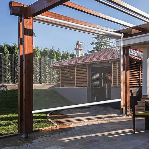 X1NGFU Transparente wasserdichte Rollo,PVC-Kunststoff-Regenschutz-Rollo,Outdoor Pergola Seitenzug-Rollo,Balkon Durchsichtige Rollo für Außen,Anpassbare,mit Zubehör,Breite x Höhe (180cm x 170cm) von X1NGFU