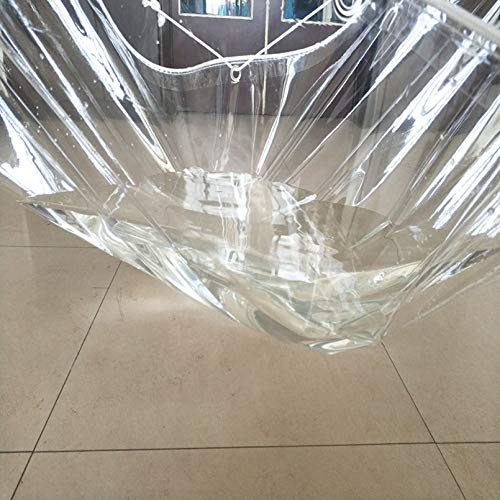 X1NGFU Wasserdicht Transparente Plane,Schwere Beanspruchung Transparente Plane,Klarsicht-Folie,0.3mm Faltbar PVC Vordächer Mit Ösen,Durchsichtig Kunststofffolie Fensterfolie (1.3X2m/4.3x6.6ft) von X1NGFU