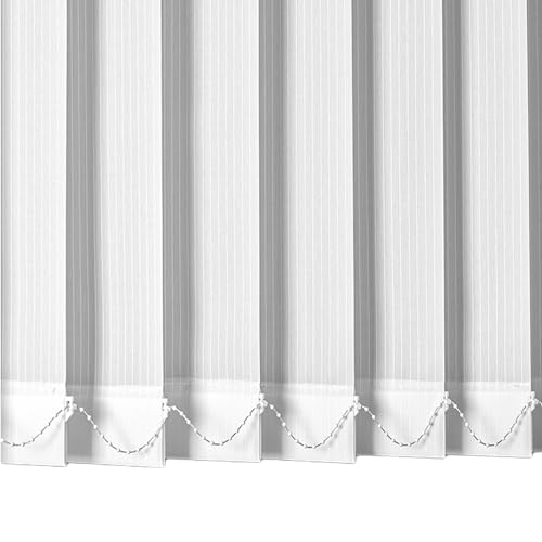 X1NGFU Weiß Vertikal Sonnenschutz Lamellenvorhang,Innen nach Maß Vertikaljalousie,Blickdicht lichtdurchlässig Verdunkelungsjalousie Schiebegardine,für Tür Fenster,Breite×Höhe (160cm x 240cm) von X1NGFU