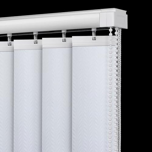 X1NGFU Weiß Vertikaljalousie Lamellenvorhang nach Maß,Vertikal Verdunkelungslamellen,Lamellen Jalousie Schiebevorhang,verdunkelnd Wandmontage Sichtschutz,Anpassbar,Breite X Höhe (60cm x 180cm) von X1NGFU