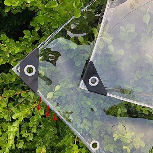 X1NGFU wasserdichte Transparente PVC Plane,0,35mm Dicke wasserdichte PVC Klarsicht-Folie,Abdeckplane Transparente Plane,Faltbar PVC-Material Vordächer Mit Ösen,Stabil Flexibel (1.3x4m/4.6x13ft) von X1NGFU