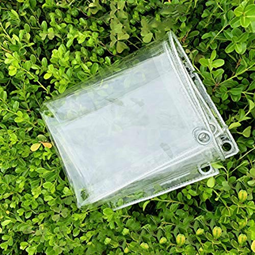 X1NGFU wasserdichte Transparente PVC Plane,Abdeckplane Klarsicht-Folie Mit Ösen,Schwere Beanspruchung Wasserdicht 0.3mm Transparent Gewebeplane,Strapazierfähige Vordächer,400g/M² (1.5x1.8m/4.9x5.9ft) von X1NGFU