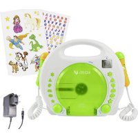 X4 Tech Kinder CD-Player Bobby Joey CD, SD, USB Inkl. Karaoke-Funktion, Inkl. Mikrofon von X4 Tech