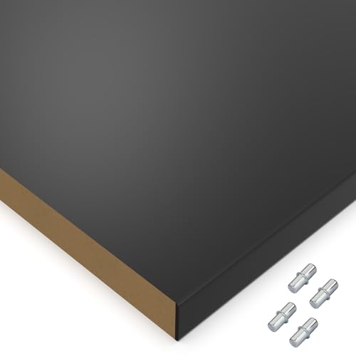 X57 Einlegeboden Regalboden Holzboden 19mm nach Wunschmaß max. 700mm breit x 600mm tief Zuschnitt Anfertigung 2mm Umleimer ABS Kante (Schwarz Hochglanz) von X57