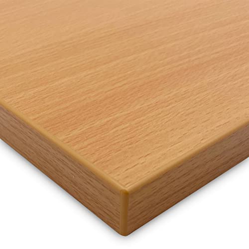 X57 Tischplatte 19mm Dekorplatte nach Maß Holzplatte melaminharzbeschichtet Spanplatte mit 2mm ABS Kante Umleimer (100x80cm. Buche) von X57