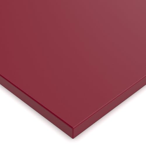 X57 Tischplatte 19mm Zuschnitt nach Maß 2mm ABS Kante Umleimer Dekorplatte Holzplatte Spanplatte (Rubinrot) von X57