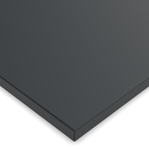 X57 Tischplatte 19mm Zuschnitt nach Maß 2mm ABS Kante Umleimer Dekorplatte Holzplatte Spanplatte (PRIMEBOARD Graphitschwarz) von X57