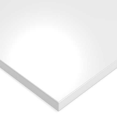 X57 Tischplatte 19mm Zuschnitt nach Maß 2mm ABS Kante Umleimer Dekorplatte Holzplatte Spanplatte (Weiß Hochglanz) von X57