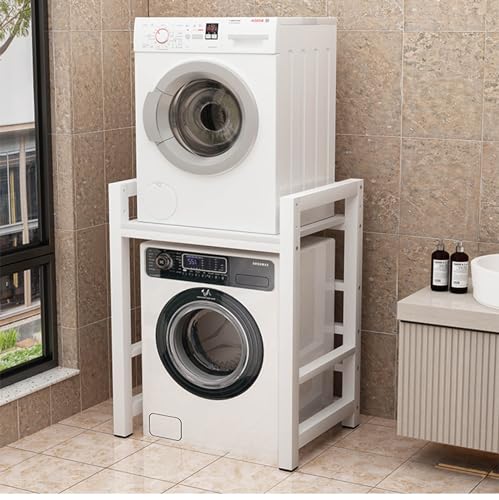 XAFNG Lagerregal über der Waschmaschine und dem Trockner,Waschmaschinenschrank,Waschmaschinenregal Organisation und Aufbewahrung in der Waschküche,Waschmaschinenüberbau Badezimmermöbel,3 Höhenverste von XAFNG