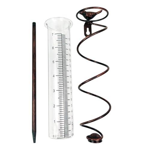 Eisenbau Regenmesswerkzeug Rostfreier Rahmen Übergroße Markierung für Garten Niederschlagsanalyse Gartendekoration Messgerät von XAGMODSHN