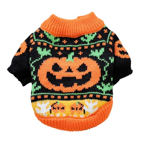 Festivalthema Haustier Outfit Strick Jumpsuits Kürbispullover Für Kleine Hunde Katzen Halloween Party Celebration Haustier Kostüm Halloween Cats Kostüm von XAGMODSHN