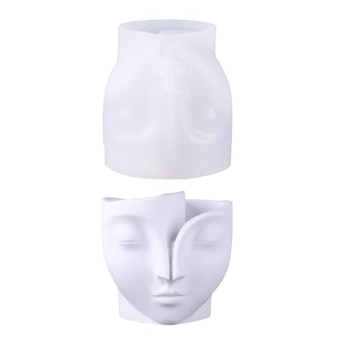 Flexible Silikongesichtsform Beton Pflanzerform Formen Schmuckschalen Mehrzweck Handwerkstool Für Home Dekorationsprojekt Silikon Gesichtsplanterform von XAGMODSHN