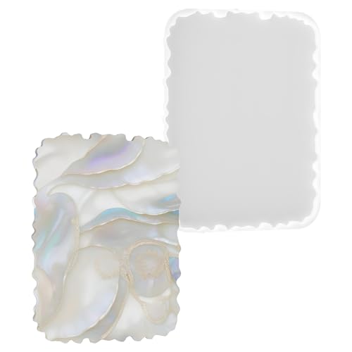 Flexible Silikonwellen Schimmel Für Epoxidharzen Untersetzer Wiederverwendbares Handwerkswerkzeug D IY Tabletts Wohnkultur Silicone Tablett Formen Für Heimdekore von XAGMODSHN