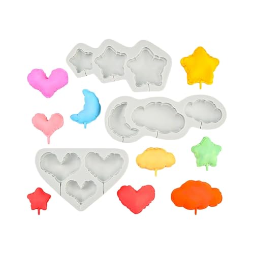 Herzsternwolke Silikonform Fondant Mousses Kuchenformen Machen Gebäck Schokoladenformen Backdekoration Werkzeug Nicht Sternstern Wolken Silikonform Dessertform Für Kerze von XAGMODSHN