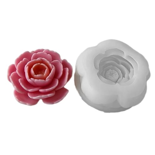 Kamelien-Silikonform zur Herstellung von Blumen, Harz, Gips, Harz, Ornamente, Basteln, Blumenformen von XAGMODSHN