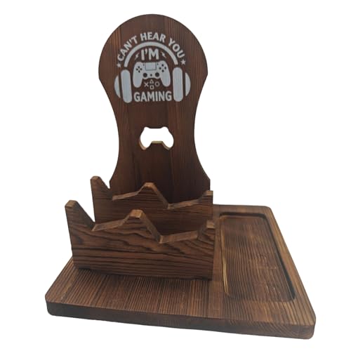 Kopfhörerständer aus Holz für Spielzimmer, Schreibtisch-Organizer, stabiler Kopfhörerhalter aus Holz mit generischer Kompatibilität von XAGMODSHN