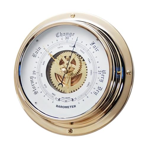 Segelzubehör, Messingbarometer, 180 mm Durchmesser, Maritimes Barometer für Schiff, Yacht, Marine, Wetterstationen, Yachtbarometer von XAGMODSHN