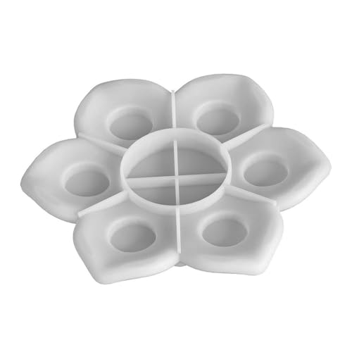 Silikonform mit 6 Mulden, Blumenmuster, Mehrzweck-Silikon für Epoxidharz, Teelichthalter, Heimdekoration, handgefertigtes Werkzeug von XAGMODSHN