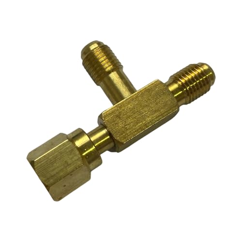 T-Typ-Adapter, Ersatz für R134A, R22, R407, R600, Ad-Gauge-Vakuumkrümmer-Set, Messing-Adapter, auslaufsicherer Ladeanschluss von XAGMODSHN