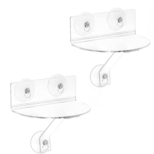 XAGMODSHN 2 x Acryl-Fensterregal für Zimmerpflanzen, Saugnapf-Halterung für Sukkulenten, Pflanzgefäß, Fensterbank-Verlängerung von XAGMODSHN