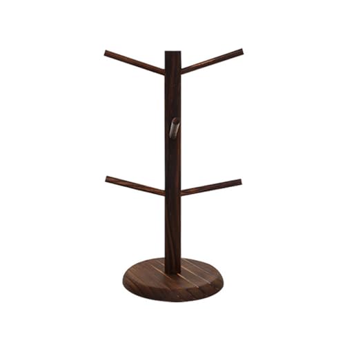 XAGMODSHN Becherhalter aus Holz, Baumform, Präsentationsständer mit 6 Stangen, drehbar, Becherhalter, eleganter Becherhalter von XAGMODSHN