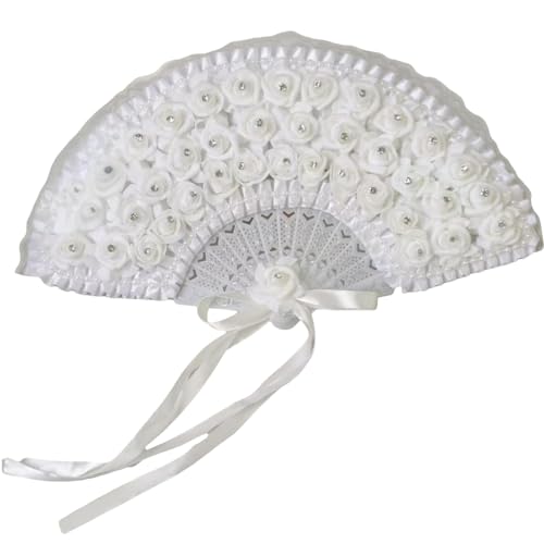 XAGMODSHN Braut-Fächer mit Spitzenkrempe, Requisiten, Brautparty, Junggesellinnenabschied, Verlobungszubehör, Rosettenfächer, Handheld-Hochzeit XAGMODSHN Braut-Fächer mit Spitzenkrempe, Requisiten, Brautparty, Junggesellinnenabschied, Verlobungszubehör, Rosettenfächer, Handheld-Hochzeit von XAGMODSHN