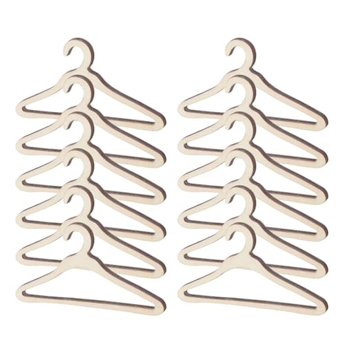 XAGMODSHN Doppelstab-Kleiderbügel aus Holz für Plüschpuppen-Kleidungsstücke, stabile Aufbewahrungs-Organizer für Kinderzimmer und Kleiderschränke von XAGMODSHN