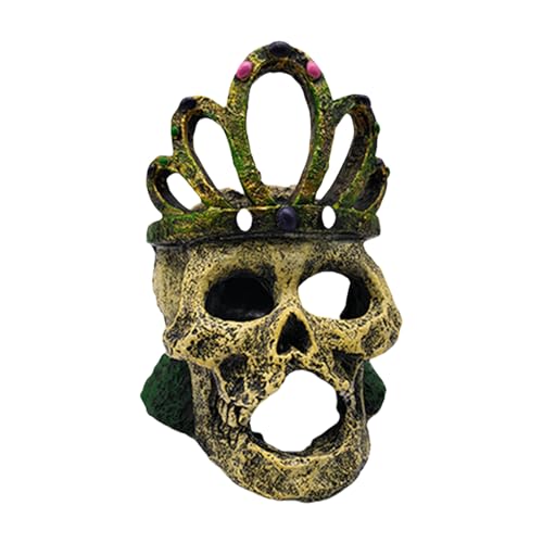 XAGMODSHN Durability Harze Schädel Ornamente Einzigartige Aquascapes Dekoration Fisch Ruhehöhle Geeignet für kleine Schlangen und Eidechsen Fischversteck Höhle von XAGMODSHN