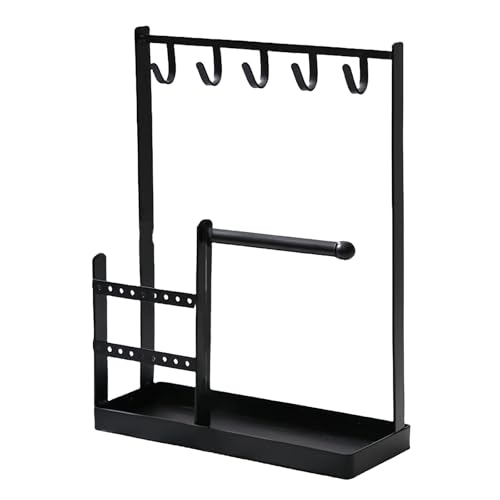 XAGMODSHN Eleganter Organizer für den Eingangsbereich für Schlüssel und Ohrringe, mit stabilen multifunktionalen Haken und Tablett für kleine Gegenstände XAGMODSHN Eleganter Organizer für den Eingangsbereich für Schlüssel und Ohrringe, mit stabilen multifunktionalen Haken und Tablett für kleine Gegenstände von XAGMODSHN