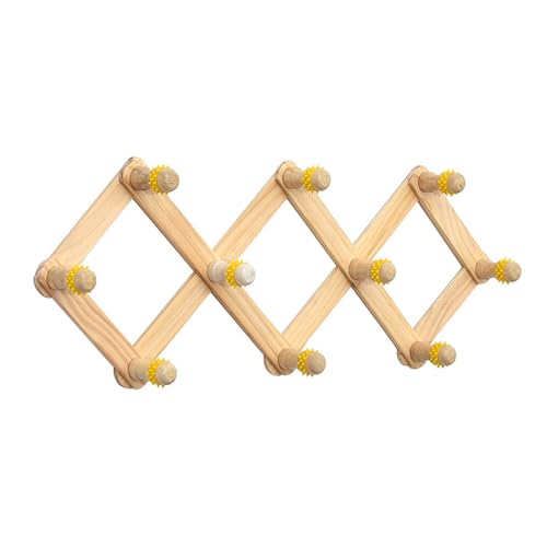 XAGMODSHN Erweiterbare Garderobe aus Holz, Wandhalterung, Aufhänger mit Heringen für Hüte und Tassen, platzsparend, Baseballkappen-Organizer von XAGMODSHN